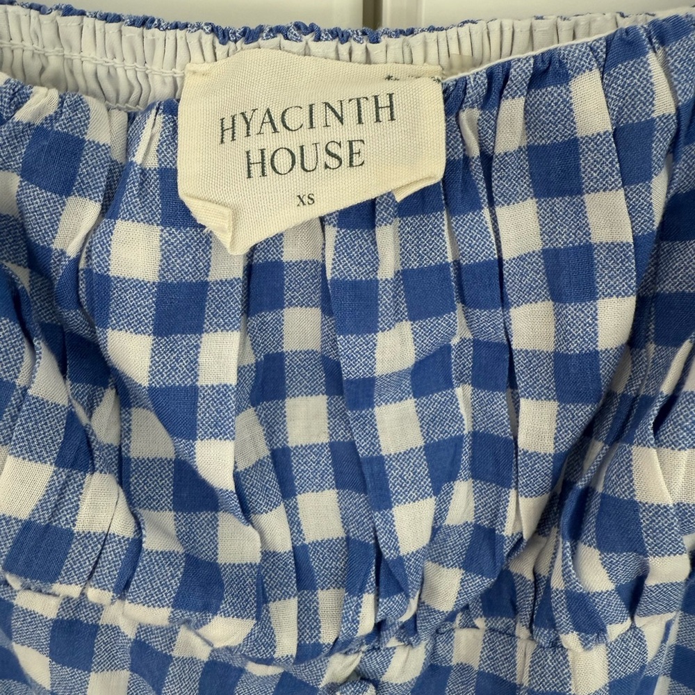 Hyacinth House Blue Gingham Puff Sleeve Dress - Picture 2 of 12